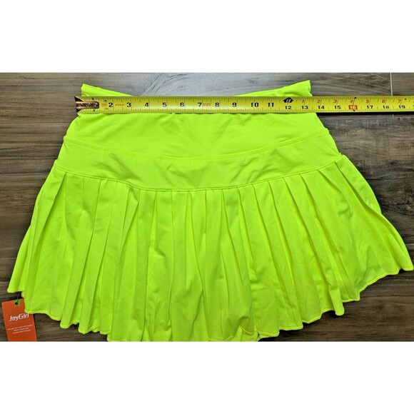JoyGirl Women's Pleated Tennis Skort Neon Green Fluorescent SZ M - Picture 6 of 10